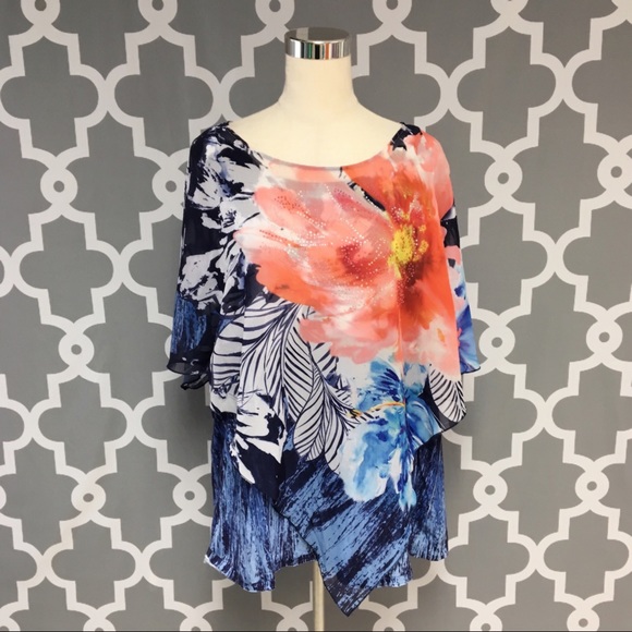 Avenue Tops - ➕ Avenue Plus Size Floral Blouse - A